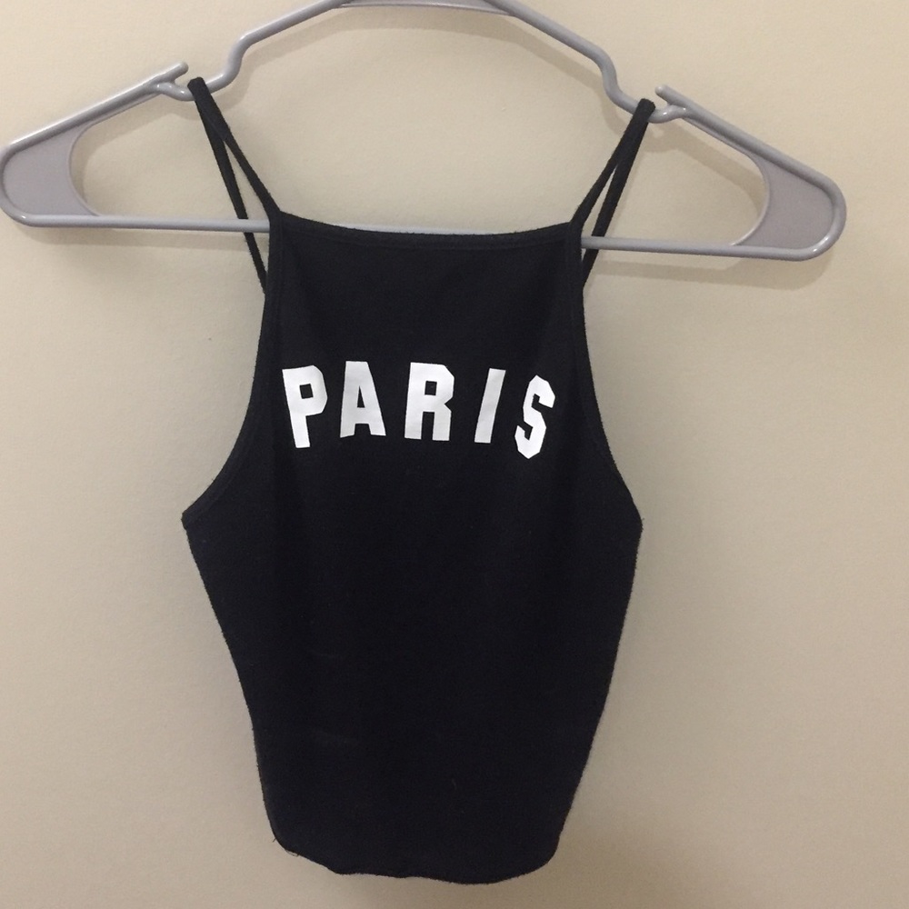 Forever 21 Paris Crop Top with Ribbed Back